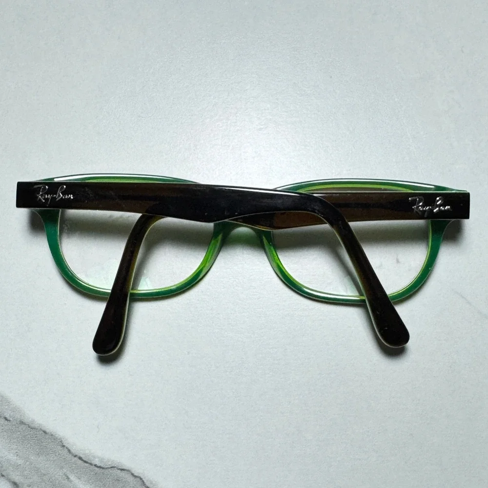 Ray-Ban RB 1555 3665 Brown Green Rectangular Eyeglasses Frames 46-16-125